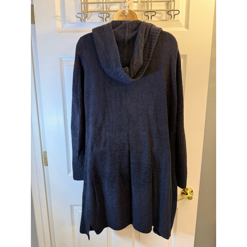 Barefoot Dreams CozyChic Lite Coastal Hooded Cardigan black size small - Picture 2 of 6